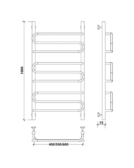 Водяной полотенцесушитель Secado Валенсия 2 из нержавеющей стали