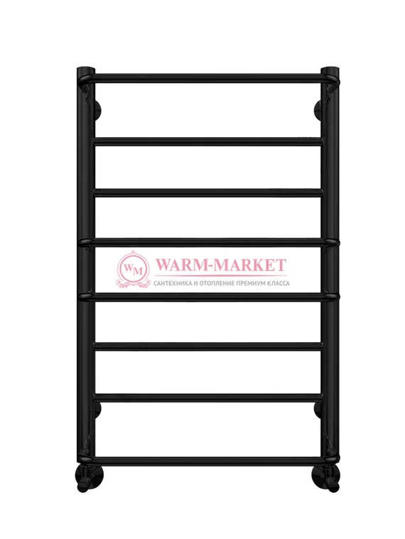 Евромикс П6 - водяной полотенцесушитель, нижнее подключение, черный