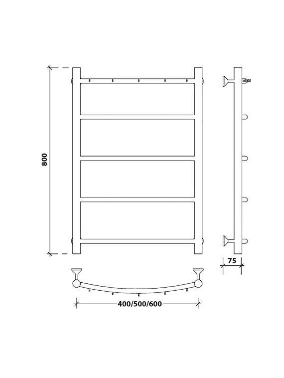 Водяной полотенцесушитель Secado Милан 1 К из нержавеющей стали