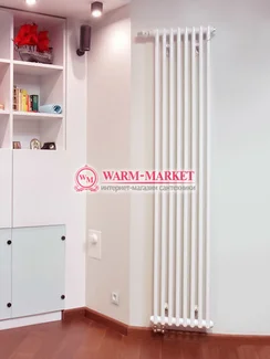 Вертикальный трубчатый радиатор Dia Norm 2180-8 секций, двухтрубный нижнее правое/левое подключением с вентилем.