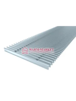 Решетка для конвектора Vitron серебристая анодированная из алюминия натурального цвета шириной 200 мм.