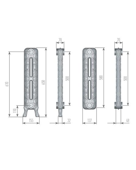 Exemet Venera 500 - чугунный дизайн радиатор