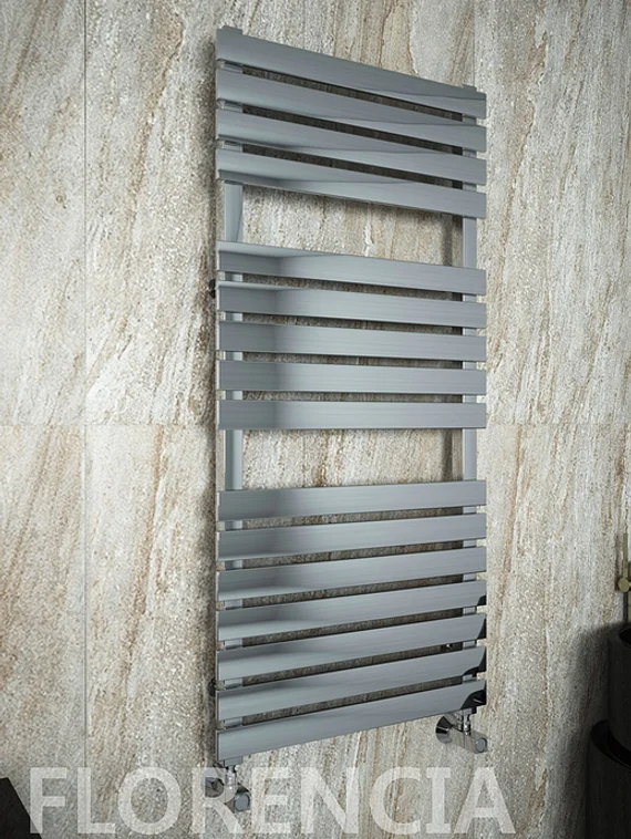 Florencia E - электрический дизайн полотенцесушитель с прямоугольными горизонталями.