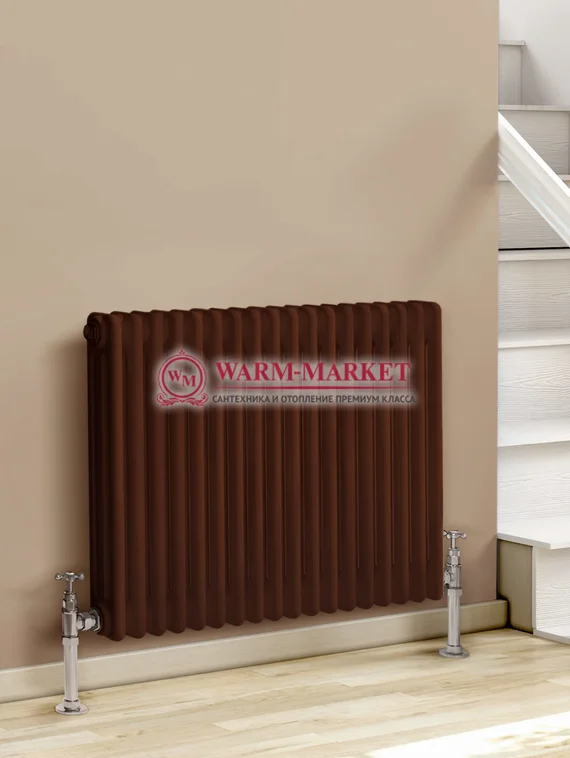 titleТрубчатый радиатор Dia Norm 3057 трехтрубный с боковым подключением коричневого цвета