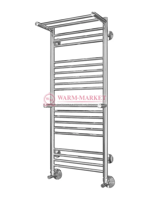 Аврора П20-2 - водяной полотенцесушитель с двумя полками, нижнее подключение, цвет бронза