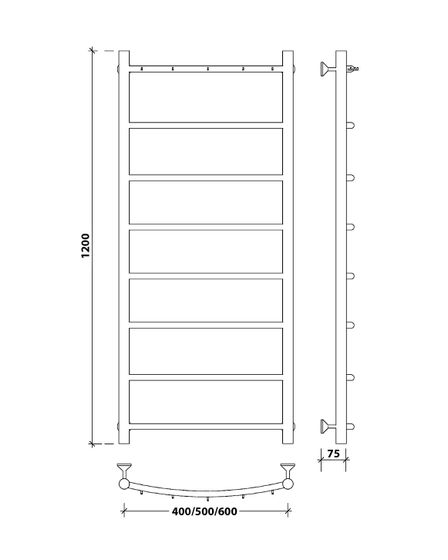 Водяной полотенцесушитель Secado Милан 1 К из нержавеющей стали