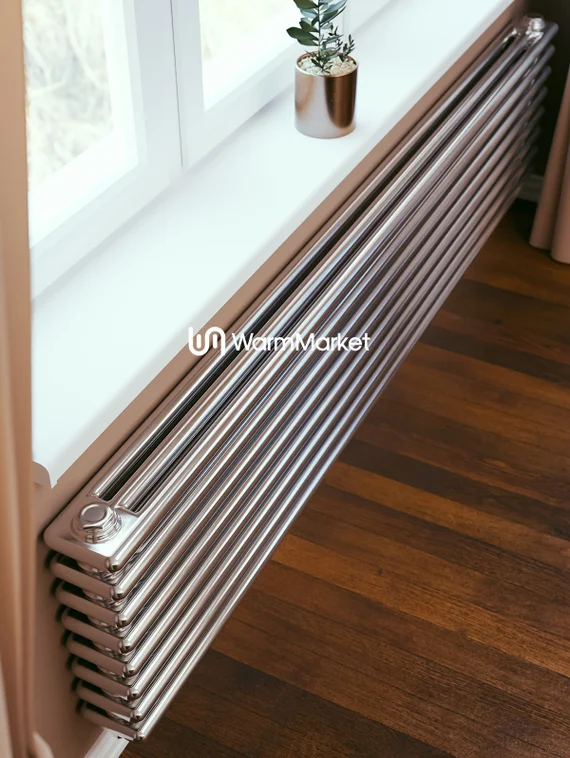 Axxinot Sentir Chrome Z 3180 - горизонтальный трубчатый радиатор шириной 1800 мм, нижнее разнесенное подключение