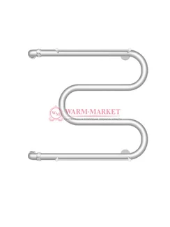 М-образный - водяной полотенцесушитель с полкой, боковое подключение, белый