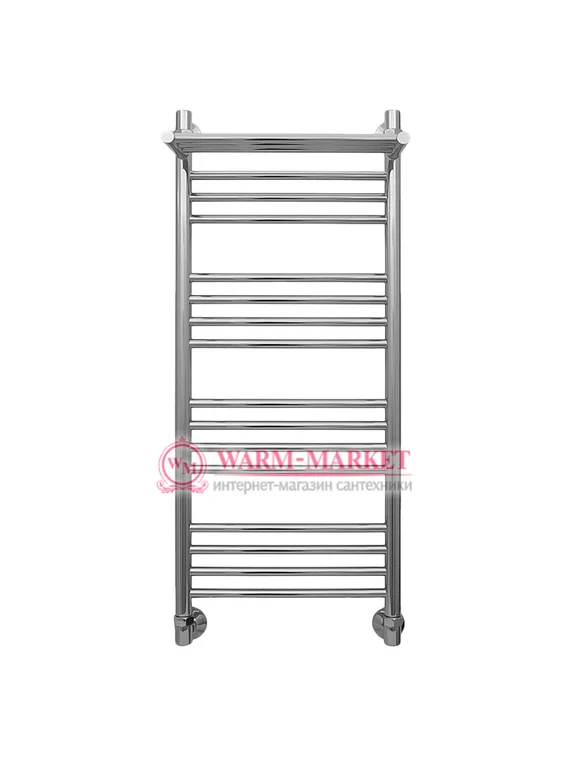 Mini P 1000х400 - узкий полотенцесушитель с полкой из нержавеющей стали 400 мм. шириной, хром.