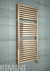 Rimini Bronze - бронзовый дизайн полотенцесушитель с прямоугольными горизонталями.