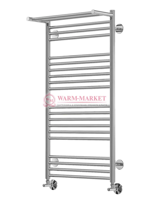 Аврора П20-3 - водяной полотенцесушитель с полкой, нижнее подключение, цвет бронза