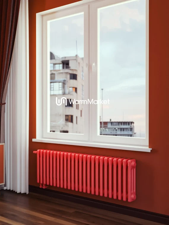 Bareng Softy 3020 - трехтрубный трубчатый радиатор высотой 200 мм, нижнее подключение с термостатикой