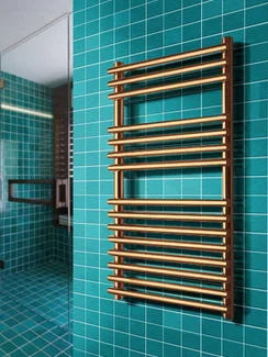 Leona Bronze - бронзовый дизайн полотенцесушитель с круглыми перекладинами внахлест