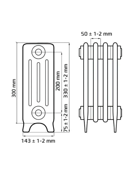 Derby 200 - чугунный дизайн радиатор