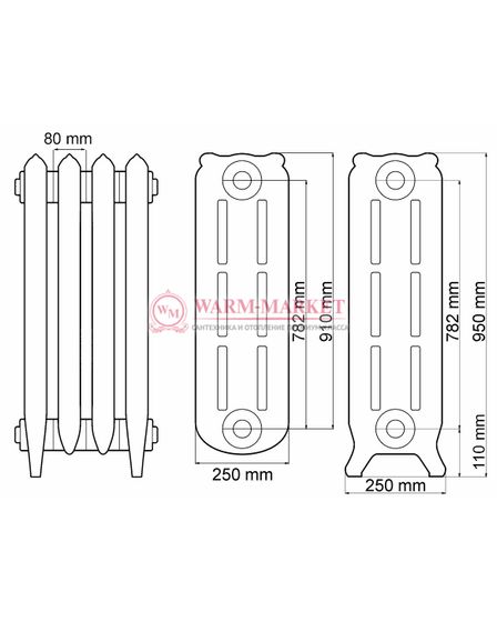 Чугунный радиатор Demir Dokum Modern 950