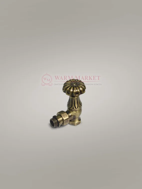 Угловой клапан "ретро" для подключения чугунного радиатора 1/2", бронза