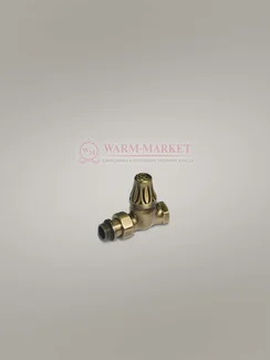 Прямой клапан "ретро" для подключения чугунного радиатора 1/2", бронза