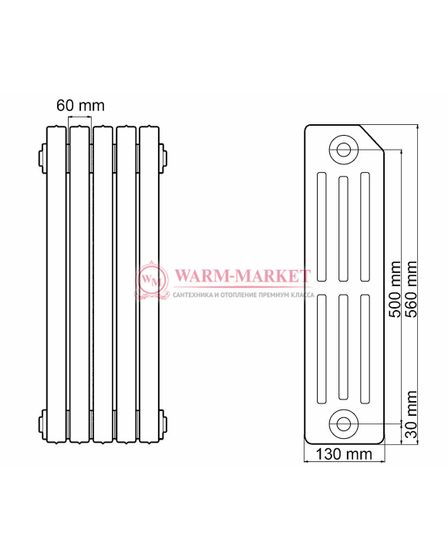 Чугунный радиатор Viadrus Termo 500/130