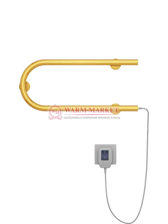 П-образный электрический полотенцесушитель, цвет золото