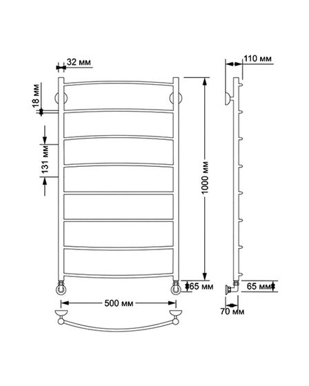 Электрический полотенцесушитель Secado Милан 1 из латуни