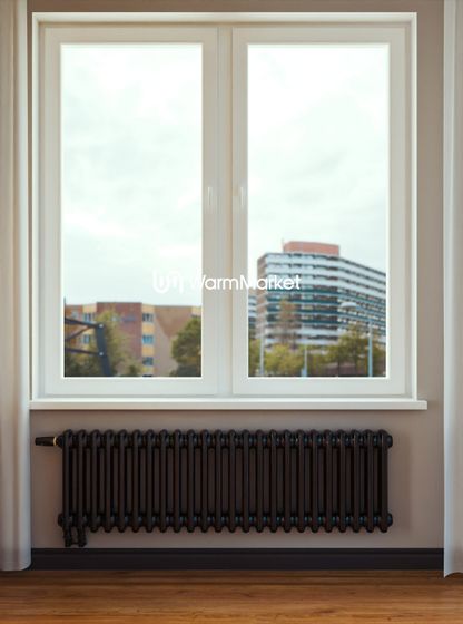 Bareng Softy 2037 - двухтрубный трубчатый радиатор высотой 370 мм, нижнее подключение с термостатикой