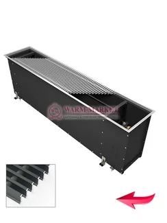 Конвектор внутрипольный Varmann Ntherm Maxi без вентилятора c алюминиевой решеткой цвета темной бронзы