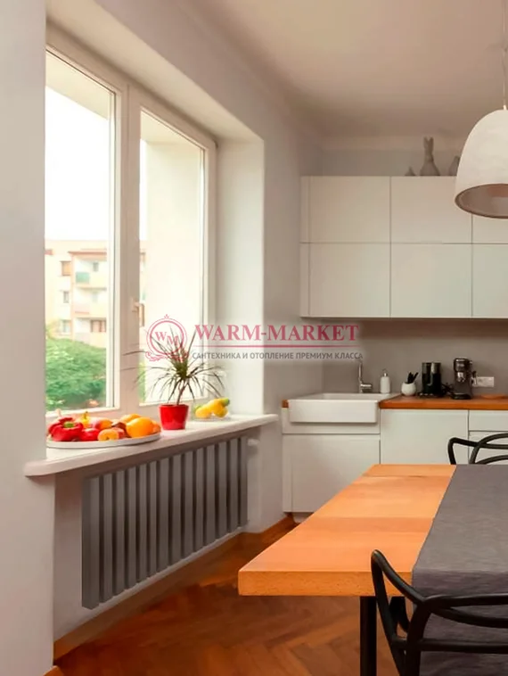 Steel GZ 40х40 740 - горизонтальный трубчатый дизайн-радиатор высотой 630 мм, 15 секций