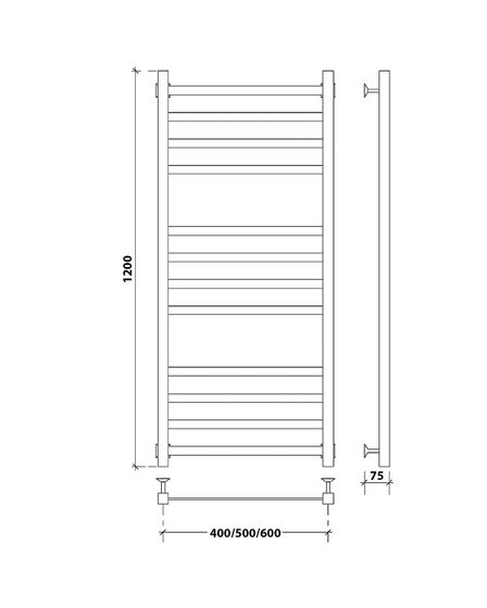 Электрический полотенцесушитель Secado Корсико 3 из нержавеющей стали, черный