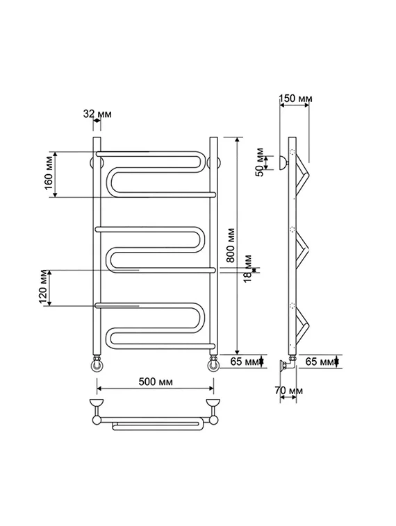 Электрический полотенцесушитель Secado Валенсия из латуни