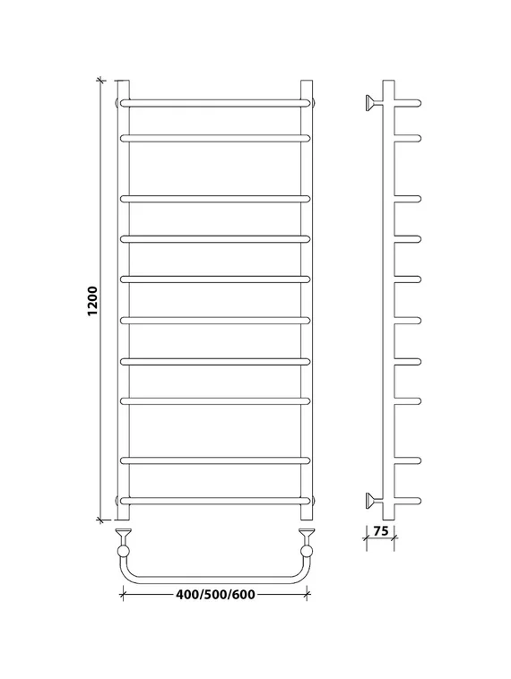 Водяной полотенцесушитель Secado Мерида 2 из нержавеющей стали