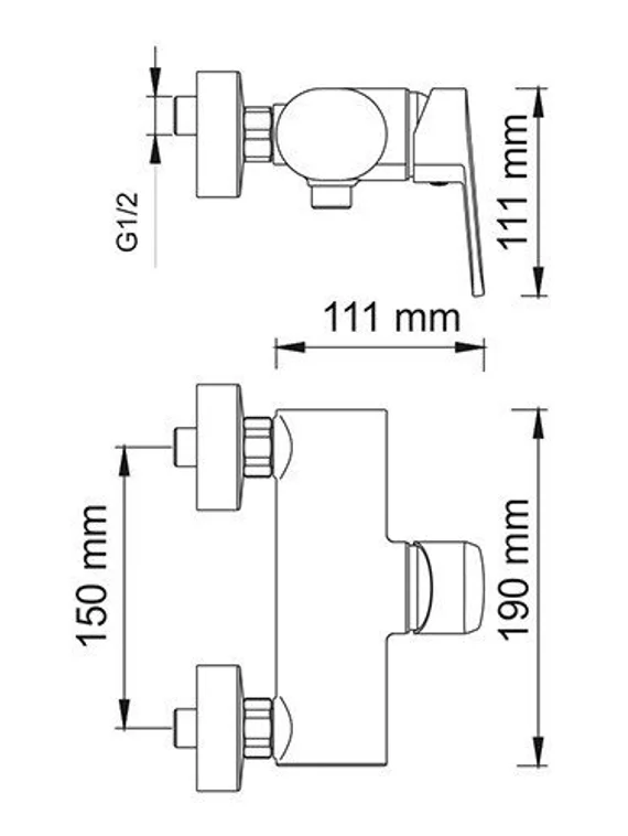 Смеситель для душа черный Donau 5302-Bl