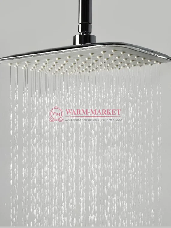 Встраиваемый комплект для душа с верхней душевой насадкой и лейкой черный А16031-Bl Thermo