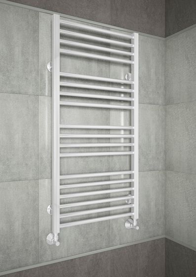 Sicilia E- белый электрический полотенцесушитель с квадратными вертикалями.