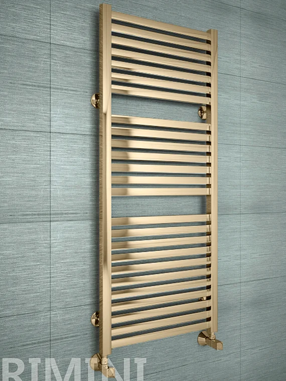 Rimini E - бронзовый дизайн полотенцесушитель с прямоугольными горизонталями.