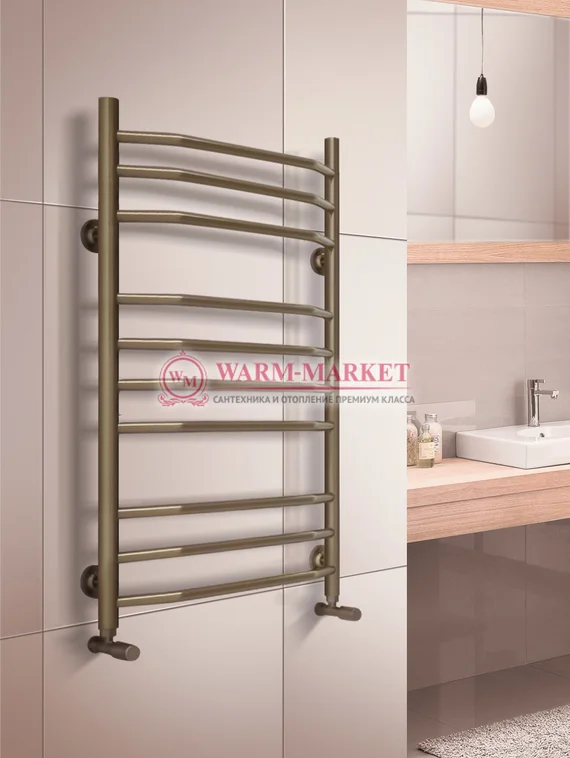 Warmer N Victoria 500х800-10 перекладин полотенцесушитель  c нижним подключением античная бронза