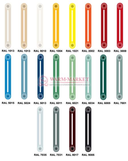 Вертикальный трубчатый радиатор Zenith To-Be C3/2200 трехтрубный, нижнее подключение со встроенным термовентилем вверху