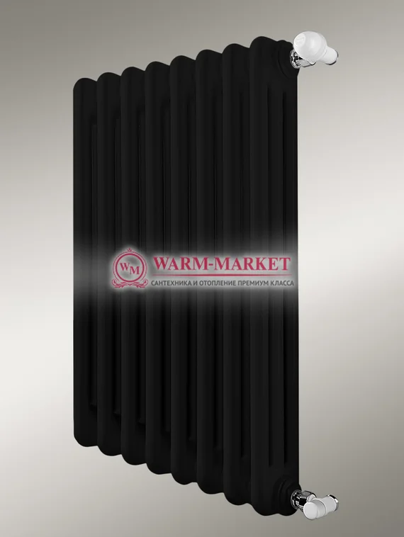 Трубчатый радиатор Dia Norm 2057 двухтрубный с боковым подключением черного цвета