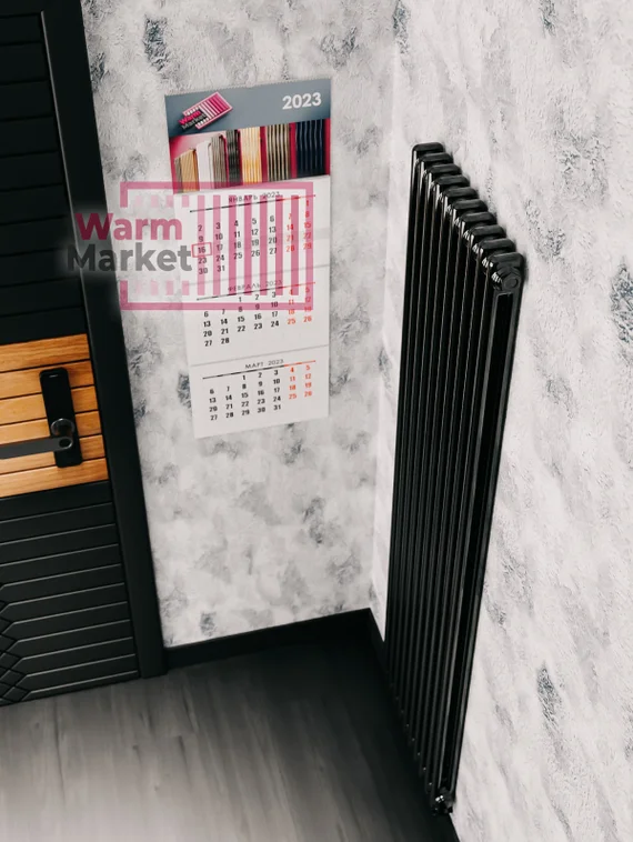 Вертикальный трубчатый радиатор Solira 2180 N12 боковое подключение, антрацит (RAL 7016)