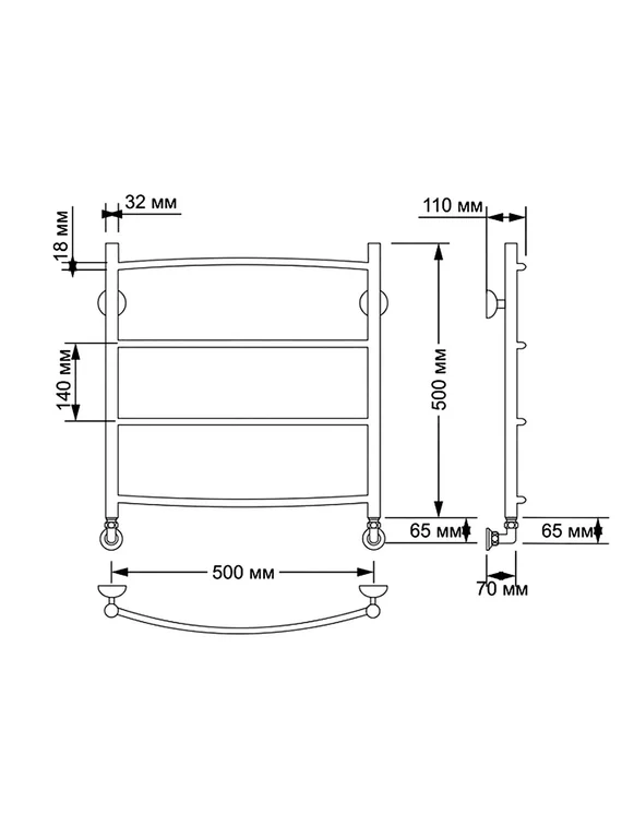 Электрический полотенцесушитель Secado Милан 1 из латуни