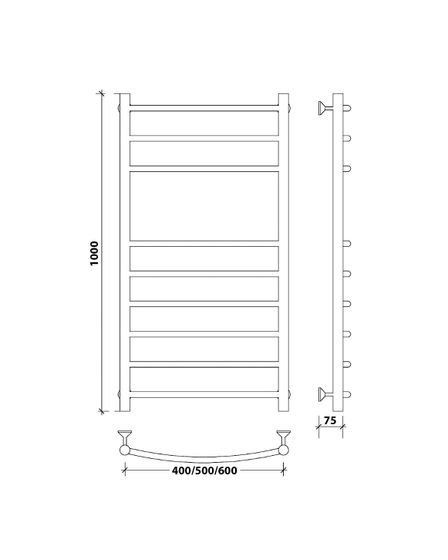 Водяной полотенцесушитель Secado Милан 5 из нержавеющей стали