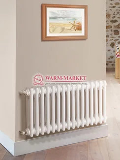 Трубчатый радиатор Purmo Delta 2057-16 секций, двухтрубный с боковым подключением.