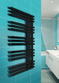 Marsel Black - черный дизайн полотенцесушитель в форме гребня с квадратным профилем