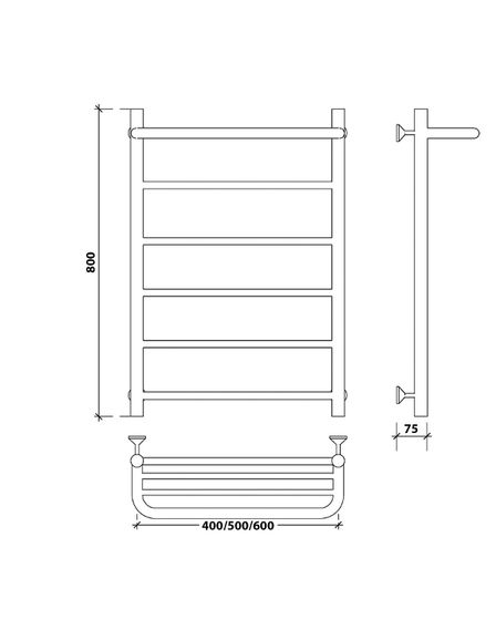 Водяной полотенцесушитель Secado Триада 1 СП из нержавеющей стали