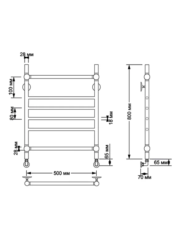 Водяной полотенцесушитель Secado Флоренция 4 из латуни