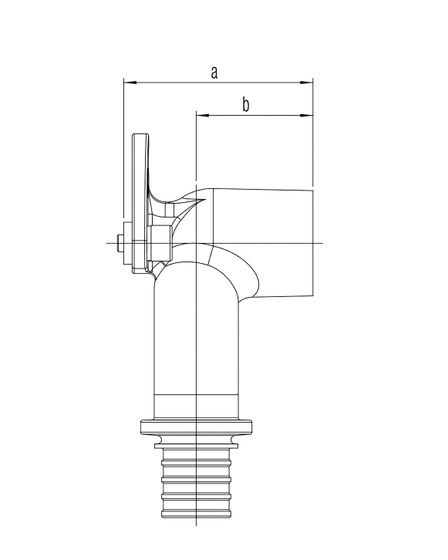 Проточный настенный угольник REHAU 16/16-Rp 1/2 длинный RX