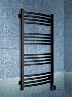 Arkus Black E - черный электрический полотенцесушитель с квадратным профилем, 600х400 мм