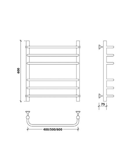 Водяной полотенцесушитель Secado Мерида 3 из нержавеющей стали