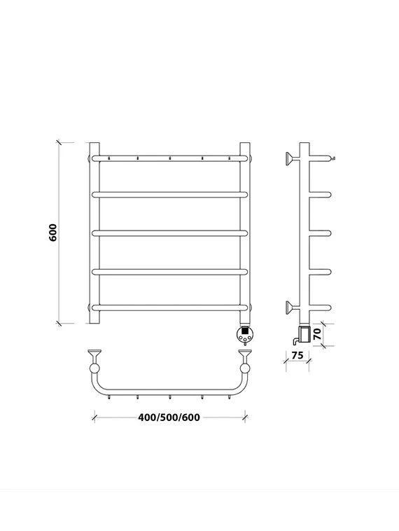 Электрический полотенцесушитель Secado Мерида 1 К из нержавеющей стали
