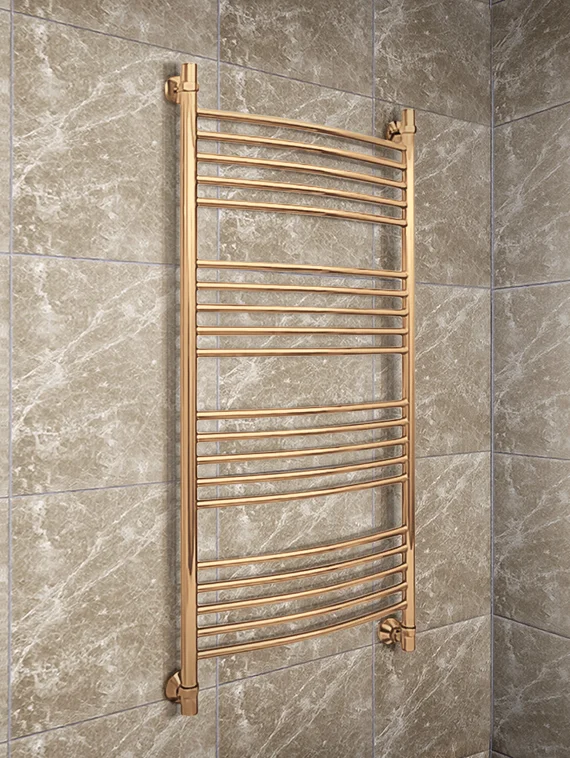 Bogema Bronze - бронзовый водяной полотенцесушитель, 500х500 мм