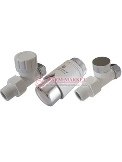 Комплект клапанов термостатических Elegant 6042 Прямой Белый - Хром